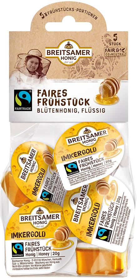 Imkergold Fairtrade Honig, flüssig, 5x20g Portionen